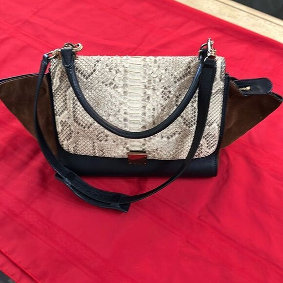 Authentic Celine Python Trapeze Bag - Picture 1 of 13